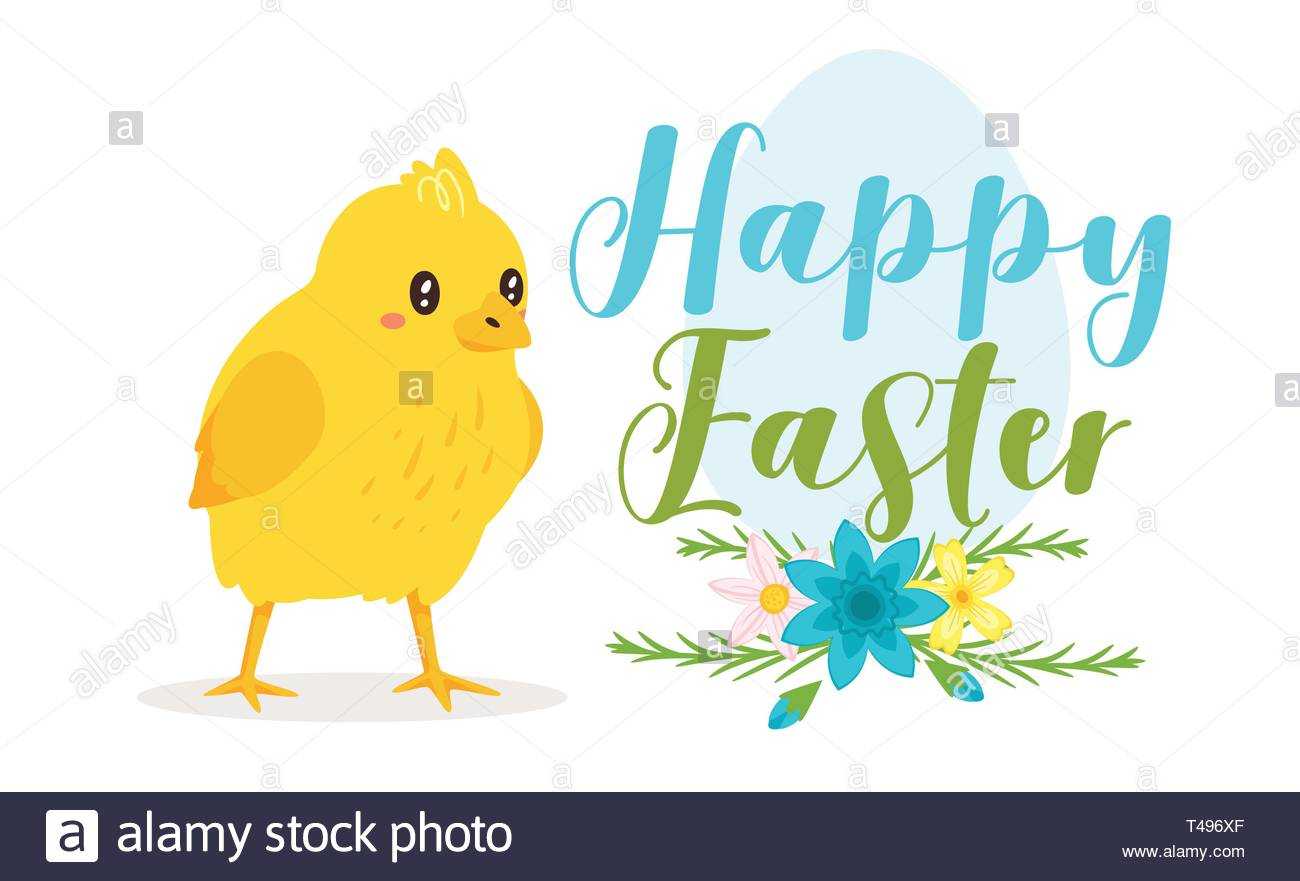 Happy Easter Design Template For Greeting Card Or Banner Intended For Easter Chick Card Template