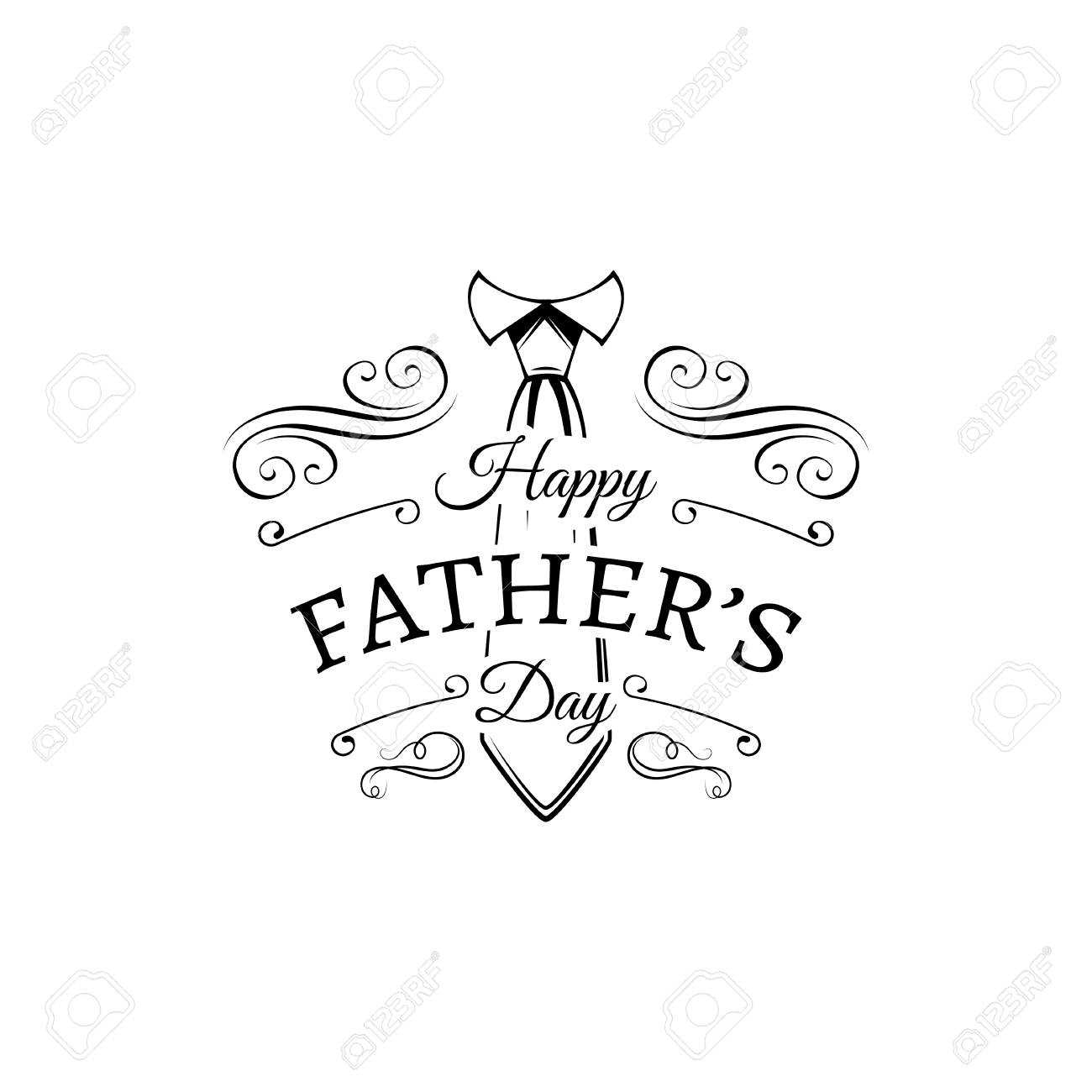 Happy Fathers Day Card Design With Necktie Vector Illustration Throughout Fathers Day Card Template
