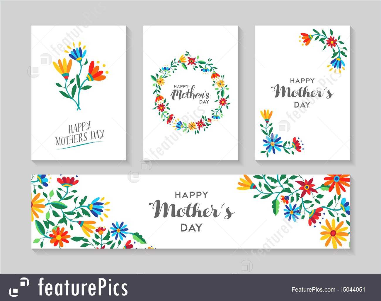 Happy Mother's Day Card And Label Floral Set Stock In Mothers Day Card Templates
