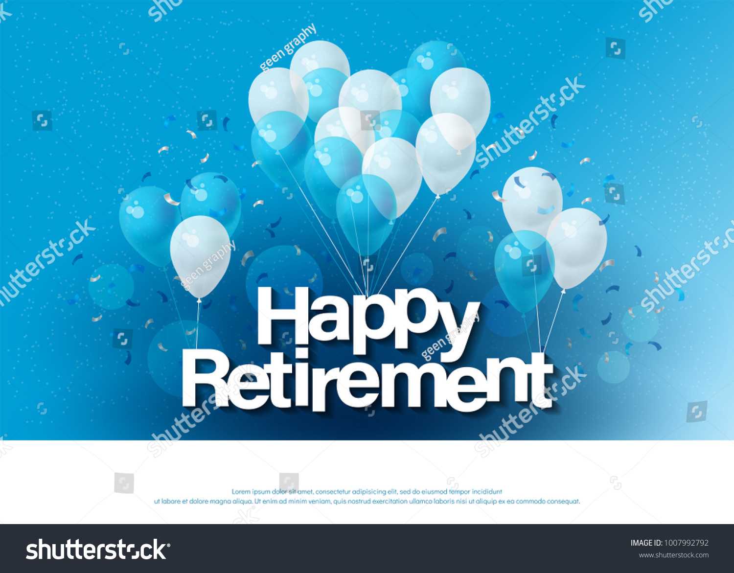 Happy Retirement Greeting Card Lettering Template Stock Throughout Retirement Card Template