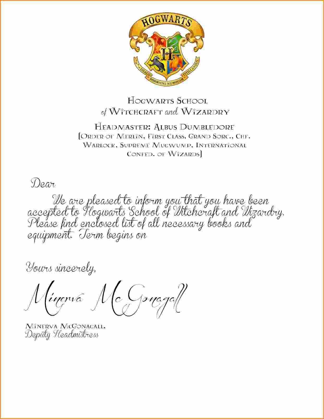 Harry Potter Acceptance Letter Envelope Template Printable Within Harry Potter Certificate Template