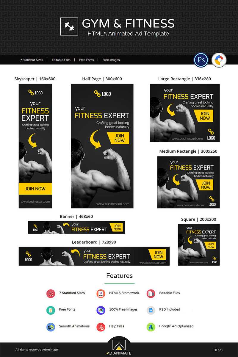 Health & Fitness | Fitness Expert Animated Banner Regarding Animated Banner Template