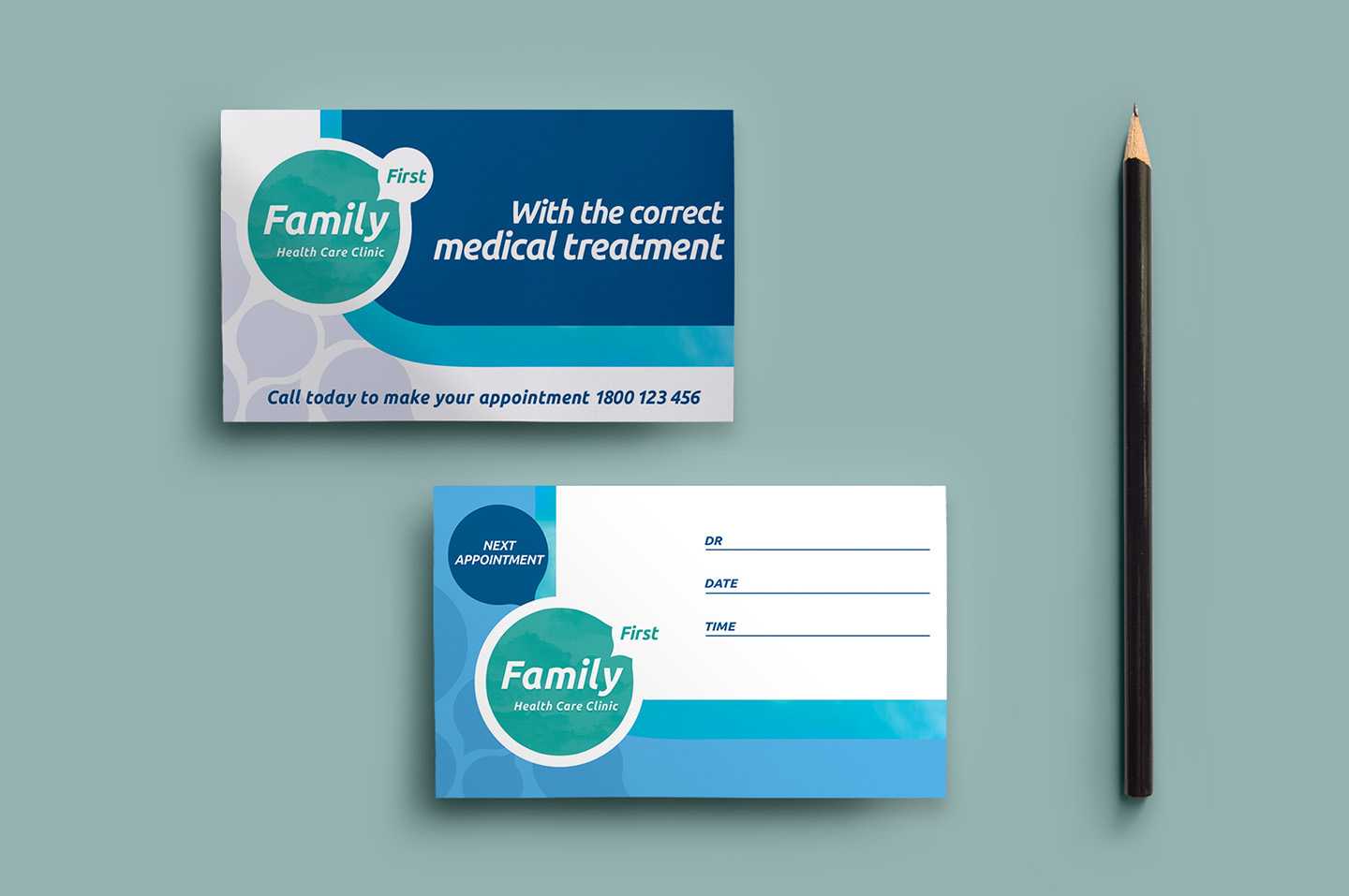 Healthcare Clinic Appointment Card Template In Psd, Ai Intended For Dentist Appointment Card Template