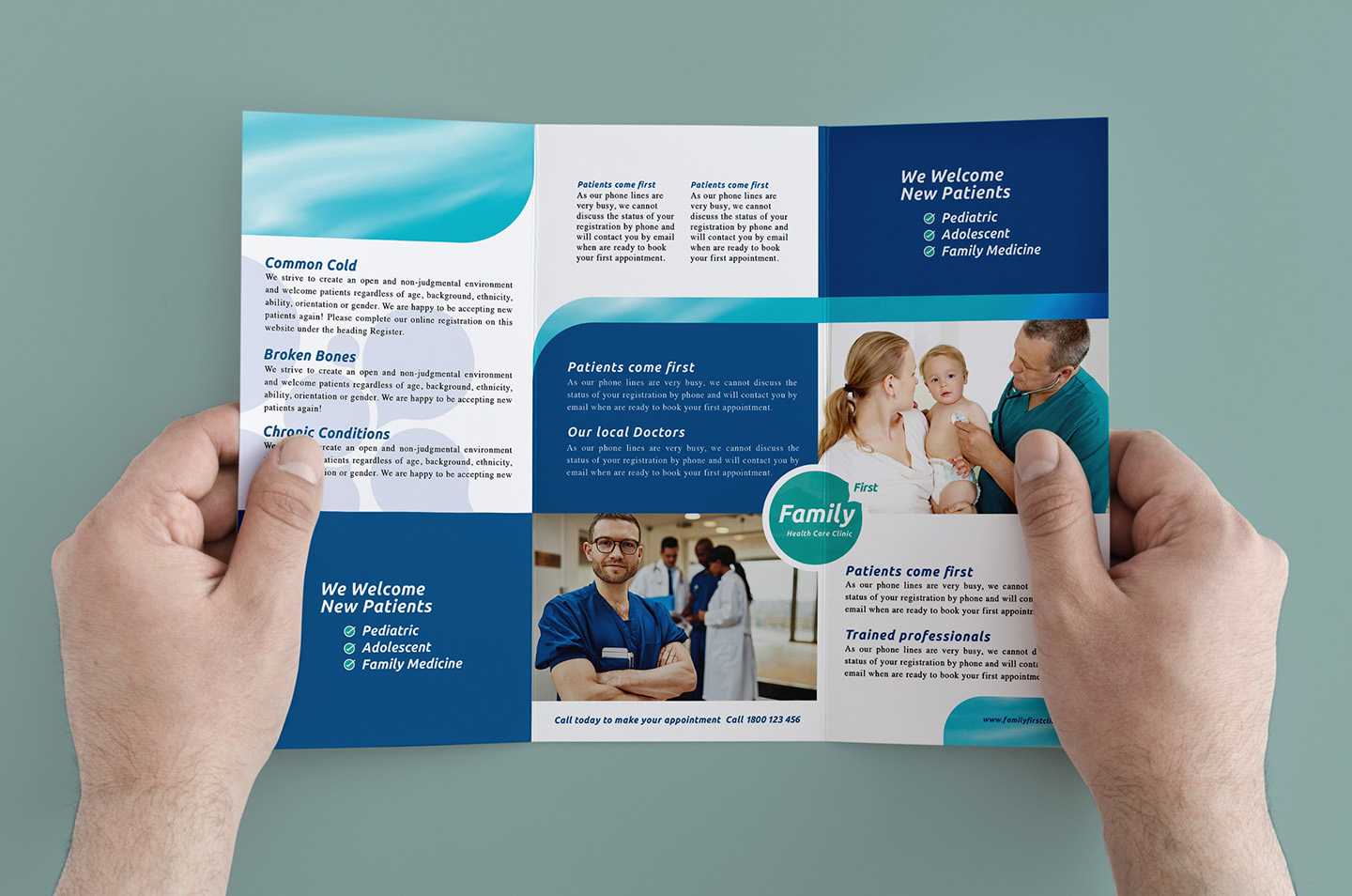 Healthcare Clinic Tri Fold Brochure Template In Psd, Ai Within Welcome Brochure Template
