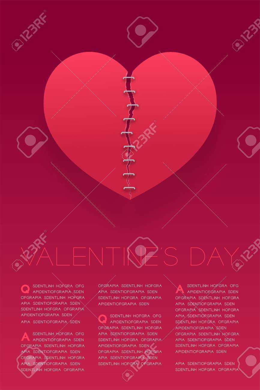 Heart Paper Tear Repairstaples, Valentine's Day Concept Layout.. Within Staples Banner Template