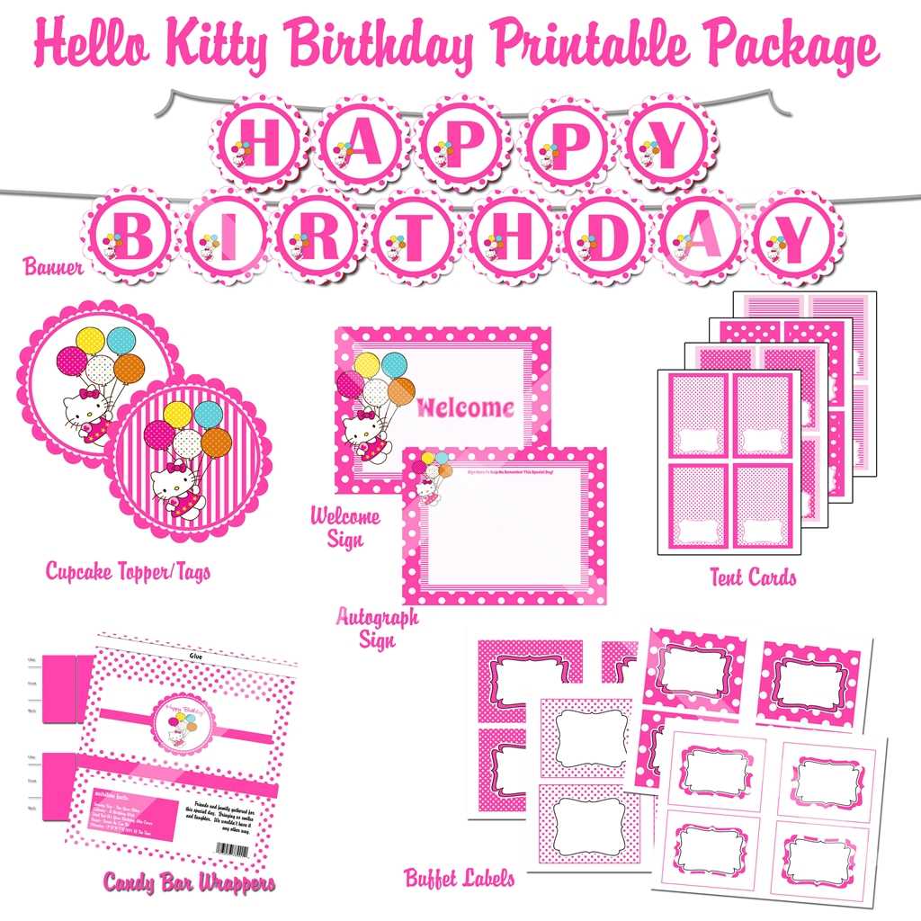 Hello Kitty 1St Birthday Invitation With Regard To Hello Kitty Banner Template