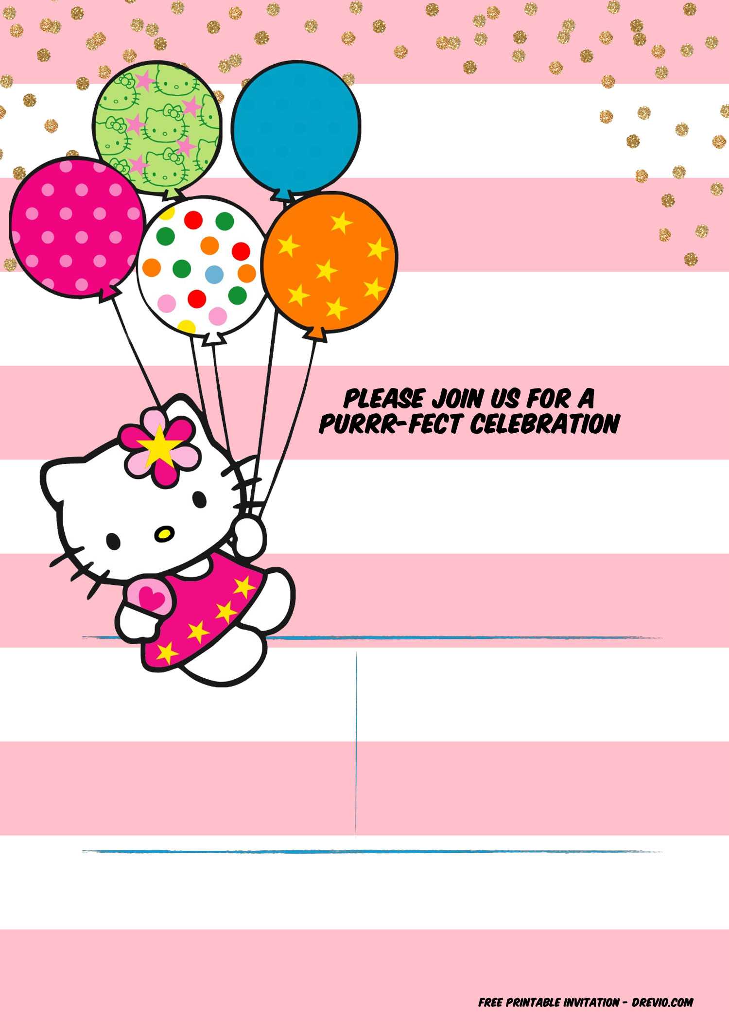 Hello Kitty Birthday Party Ideas – Invitations, Dress For Hello Kitty Banner Template
