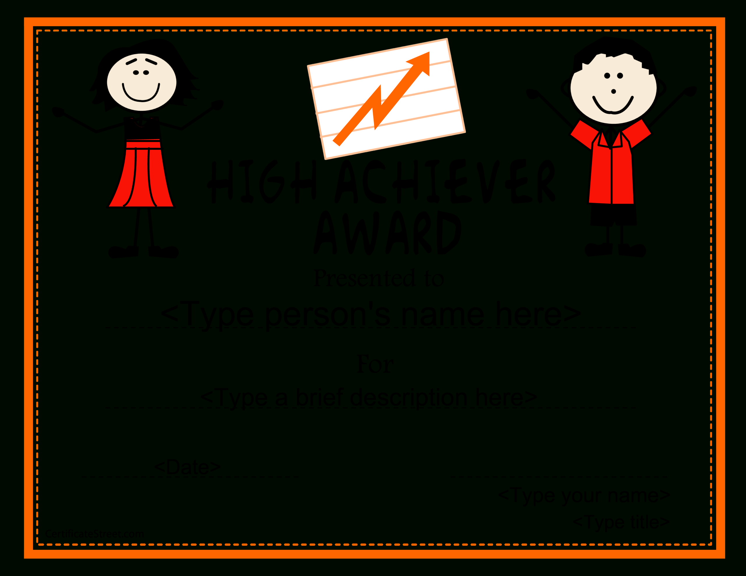 High School Achiver Award Certificate | Templates At Inside Certificate Templates For School