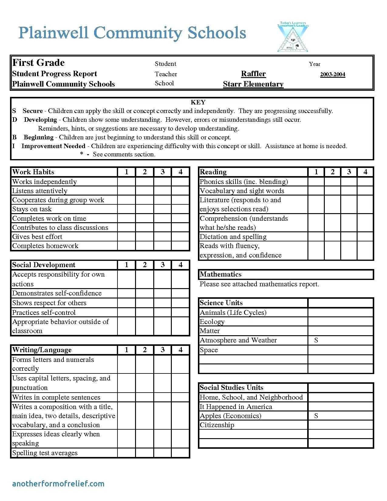 High School Report Card Sample Secondary Template Excel Within Report Card Format Template