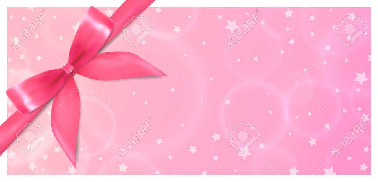 Holiday Gift Certificate, Gift Voucher, Coupon Template. Pink.. For Pink Gift Certificate Template