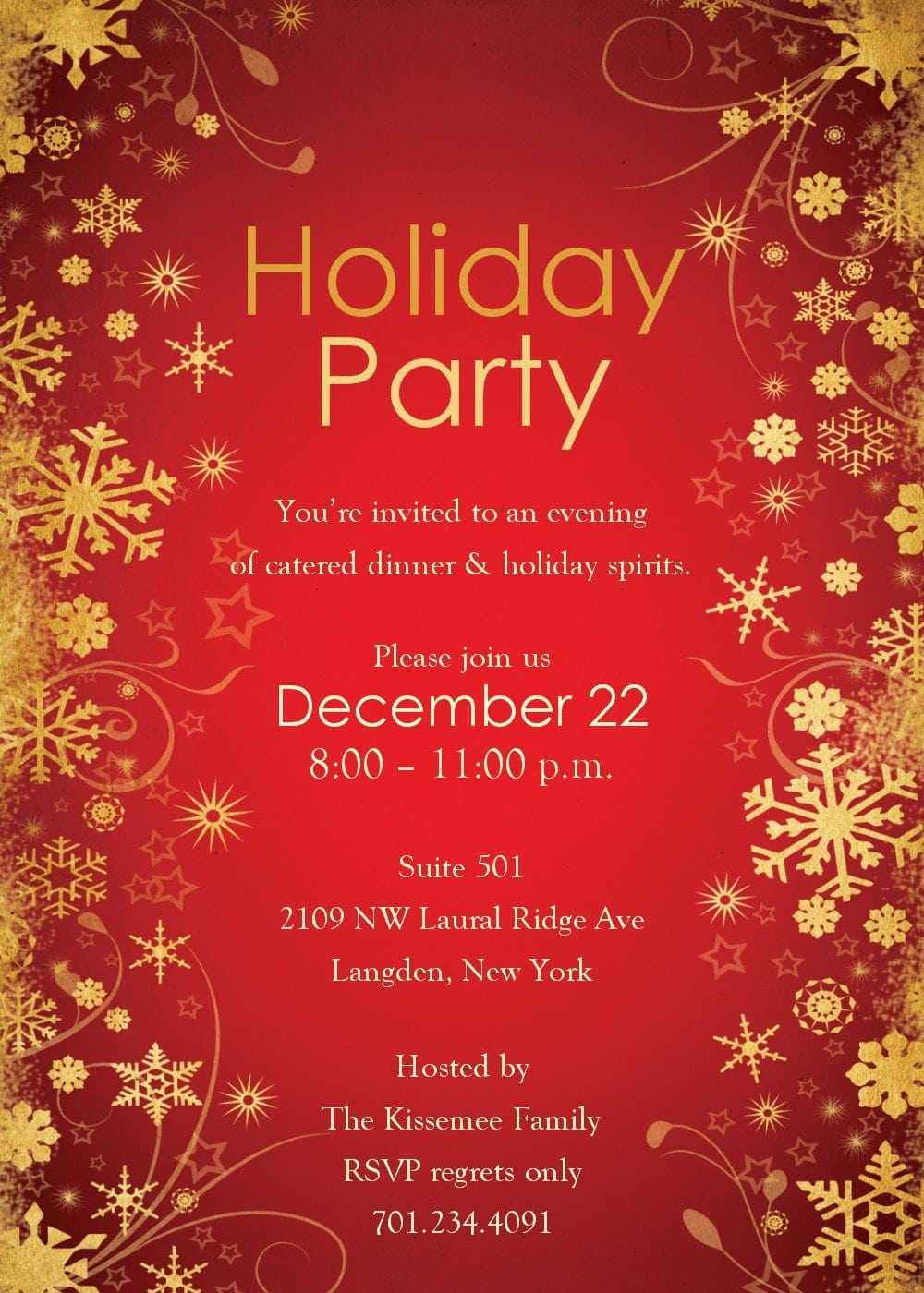 Holiday Invitation Templates Free Word ] – Free Christmas Throughout Free Dinner Invitation Templates For Word