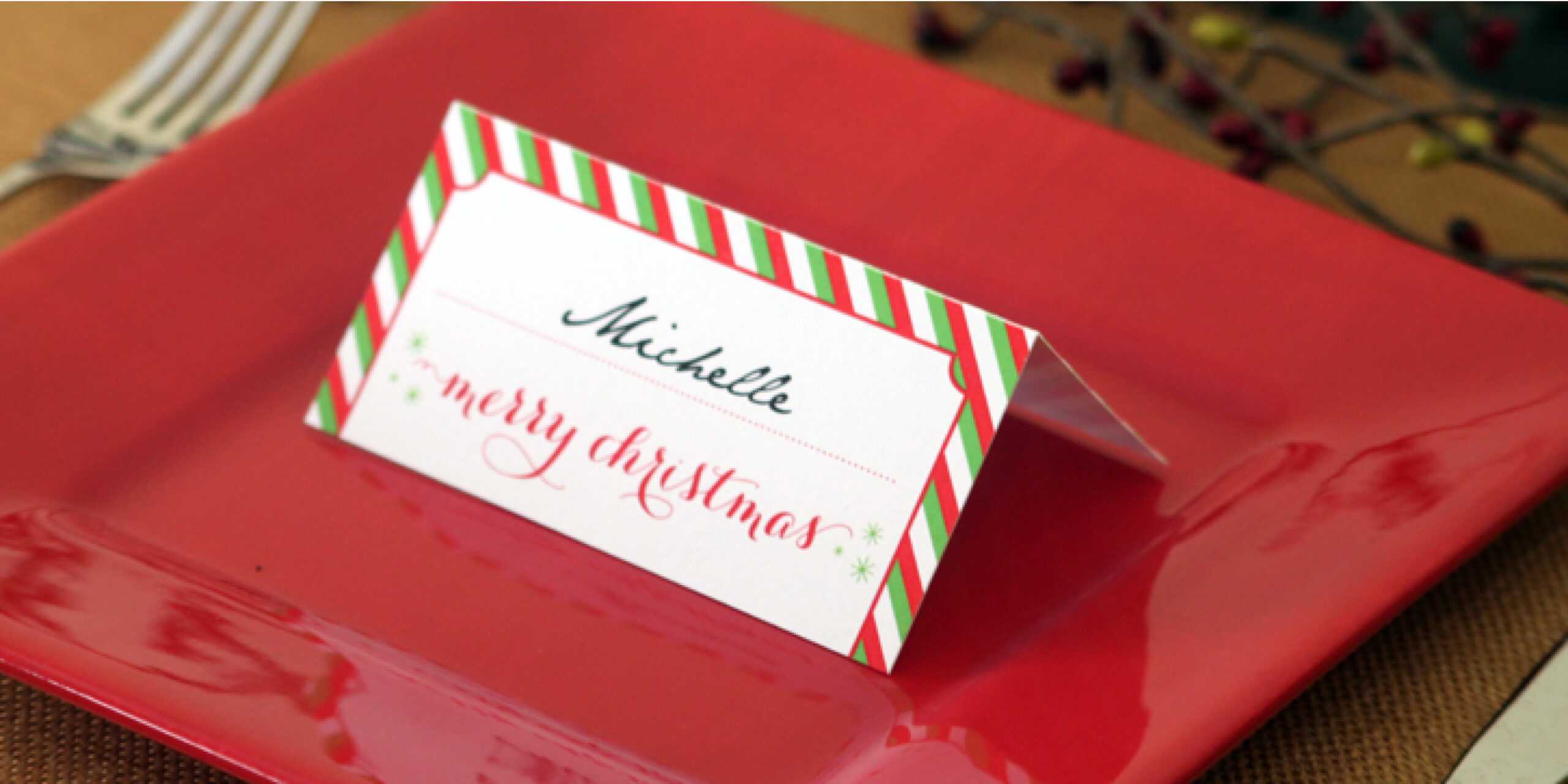 Holiday Place Card Diy Printable Inside Place Card Setting Template