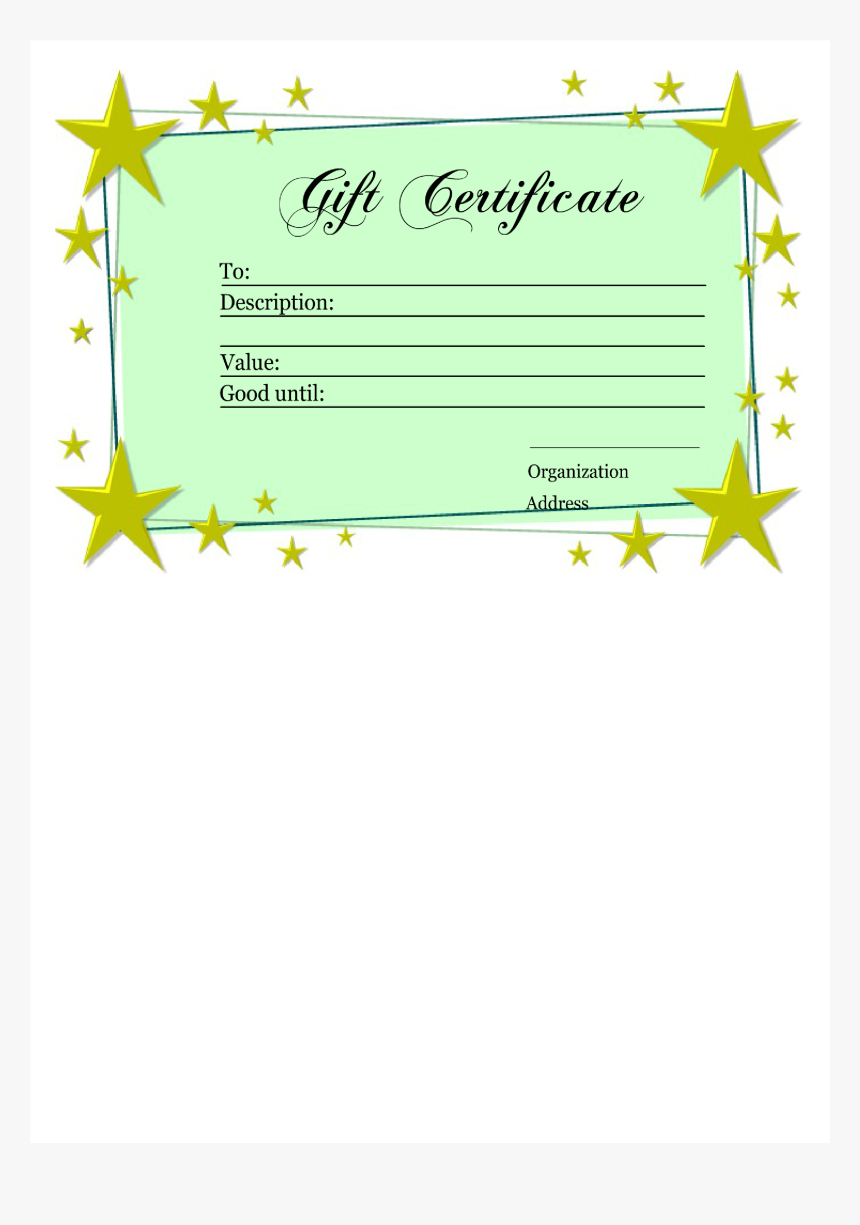 Homemade Gift Certificate Template Main Image – Printable With Homemade Gift Certificate Template