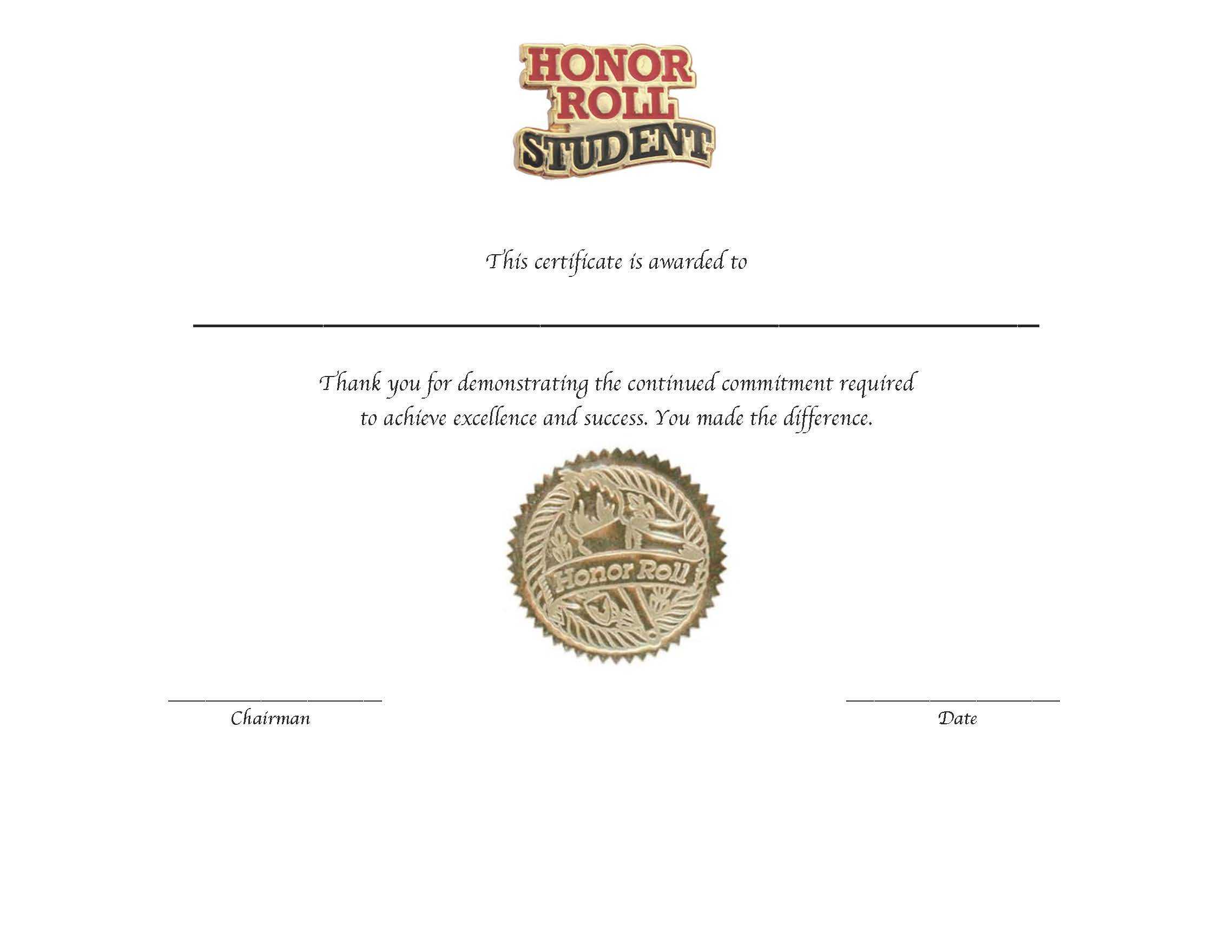 Honor Roll Certificate Template Word ] – Free Downloadable Within Honor Roll Certificate Template