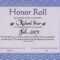 Honor Roll Templates. Honor Roll Certificate Templates A In Honor Roll Certificate Template