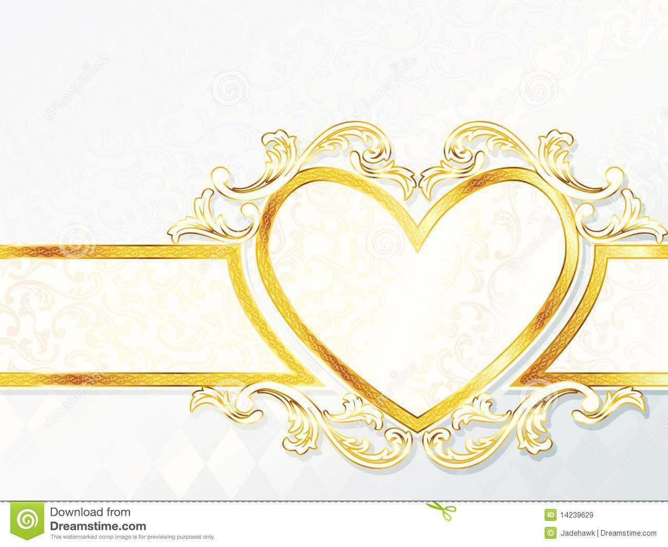 Horizontal Rococo Wedding Banner With Heart Emblem Stock Within Wedding Banner Design Templates