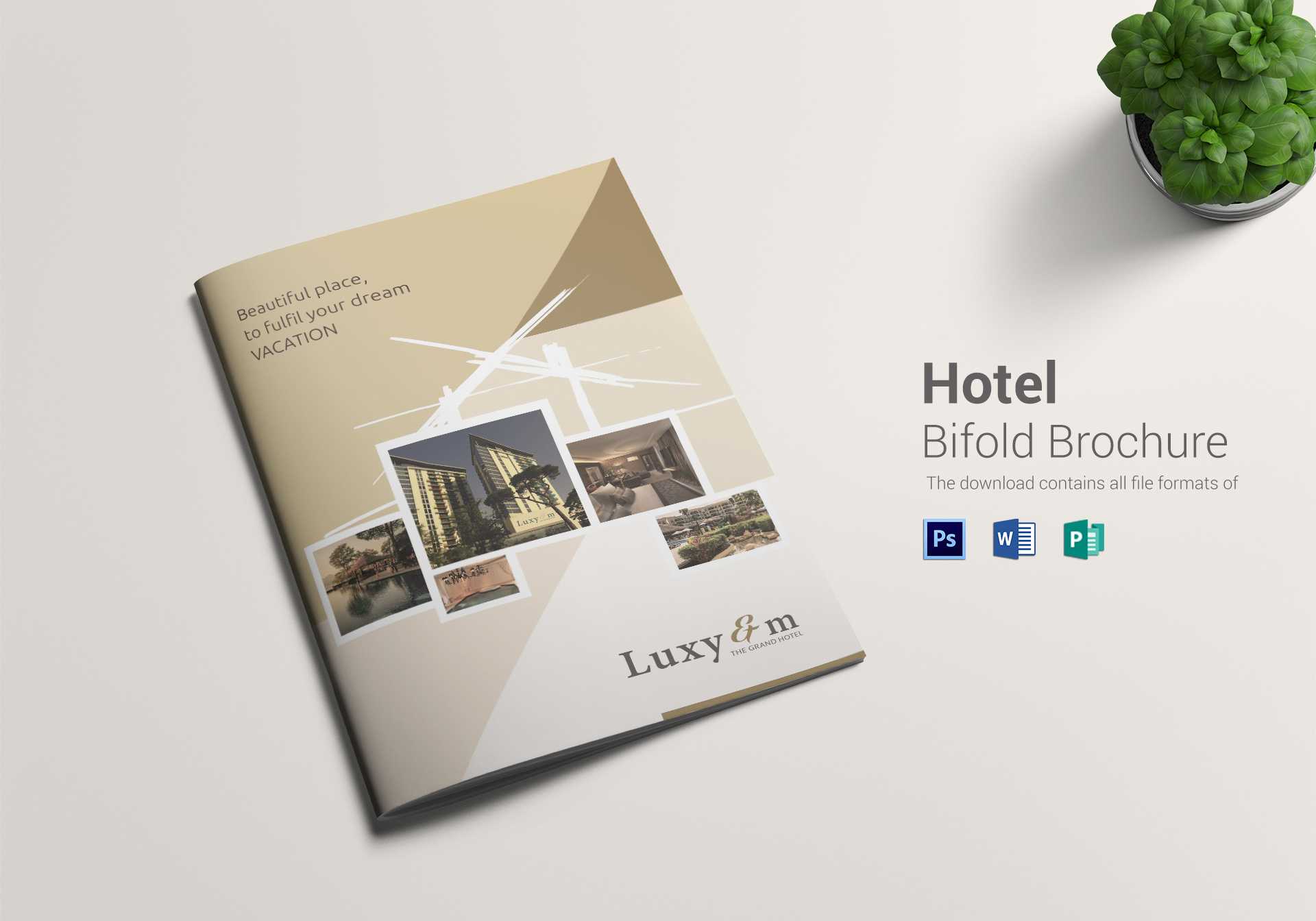 Hotel Bi Fold Brochure Template For Hotel Brochure Design Templates