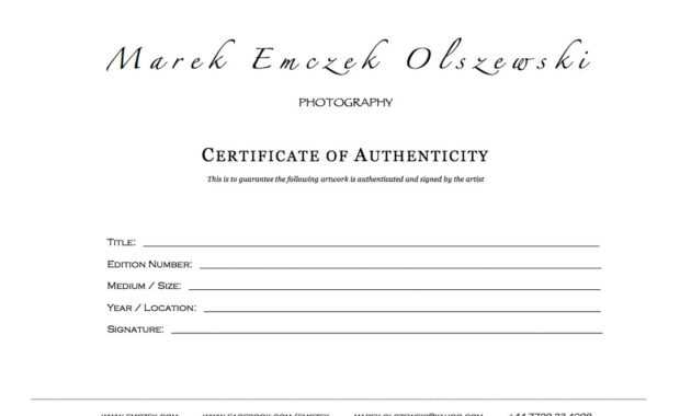 How To Create A Certificate Of Authenticity For Your Photography with regard to Certificate Of Authenticity Photography Template