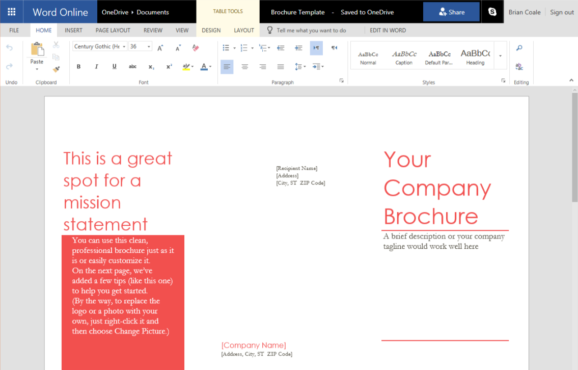 How To Create A Trifold Brochure In Word Online Inside Office Word Brochure Template
