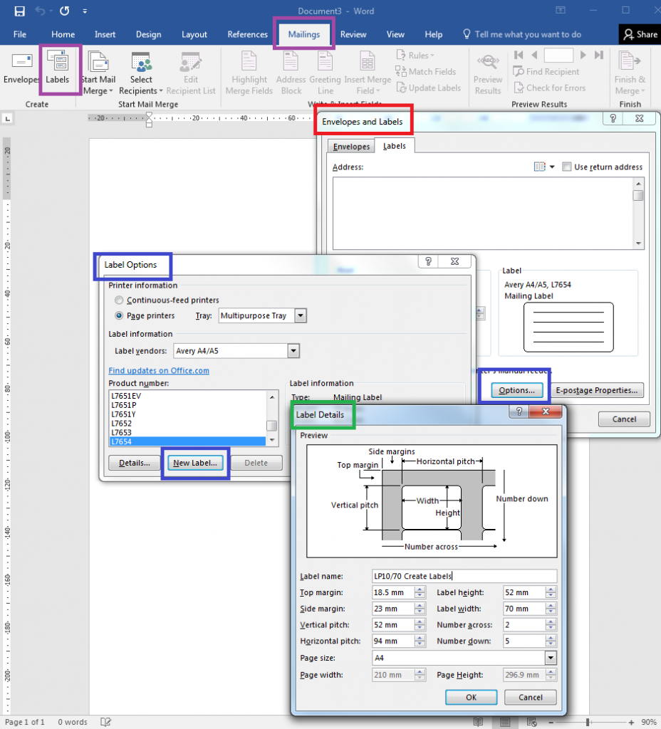 How To – How To Create Your Own Label Templates In Word Regarding 33 Up Label Template Word