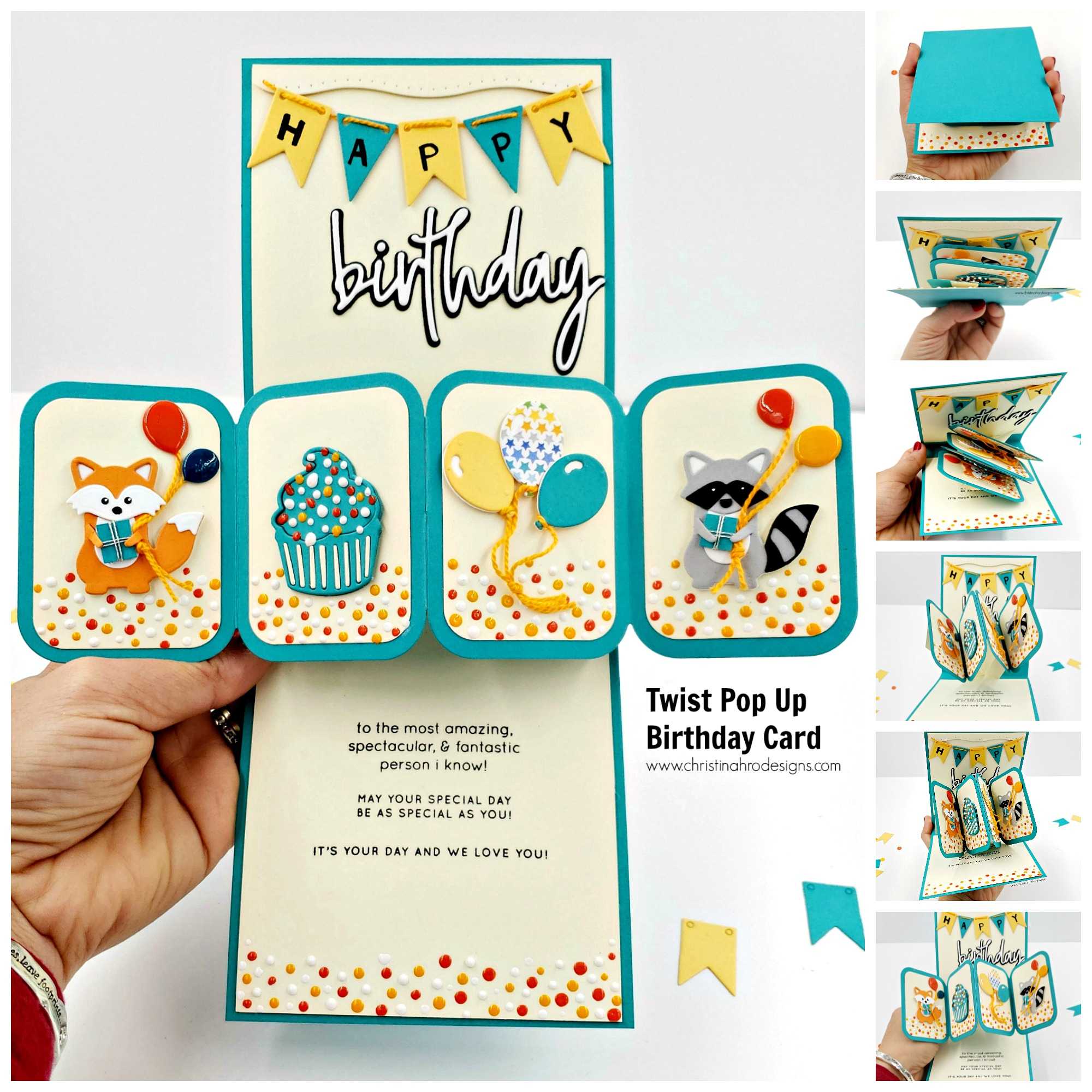 How To Make A Twist Pop Up Birthday Card | Christina Hor Designs Intended For Twisting Hearts Pop Up Card Template