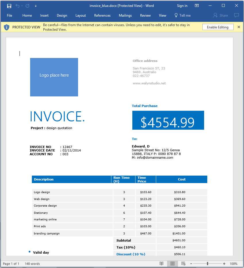 How To Make An Invoice In Word: From A Professional Template With Regard To Web Design Invoice Template Word