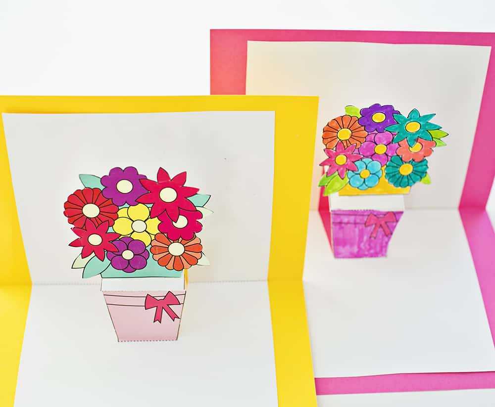 How To Make Pop Up Flower Cards With Free Printables Intended For Pop Up Card Templates Free Printable