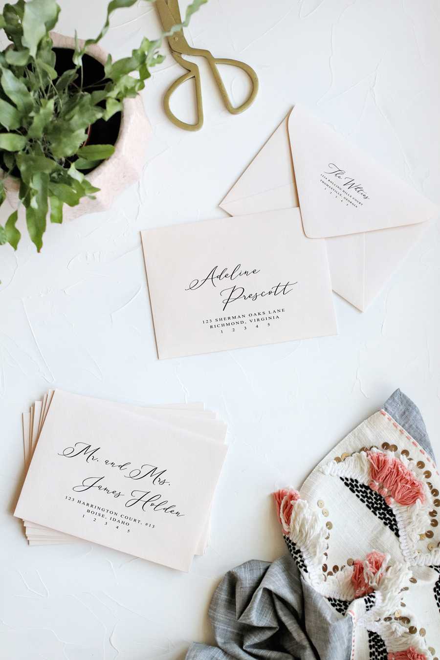 How To Print Envelopes The Easy Way | Pipkin Paper Company In Paper Source Templates Place Cards