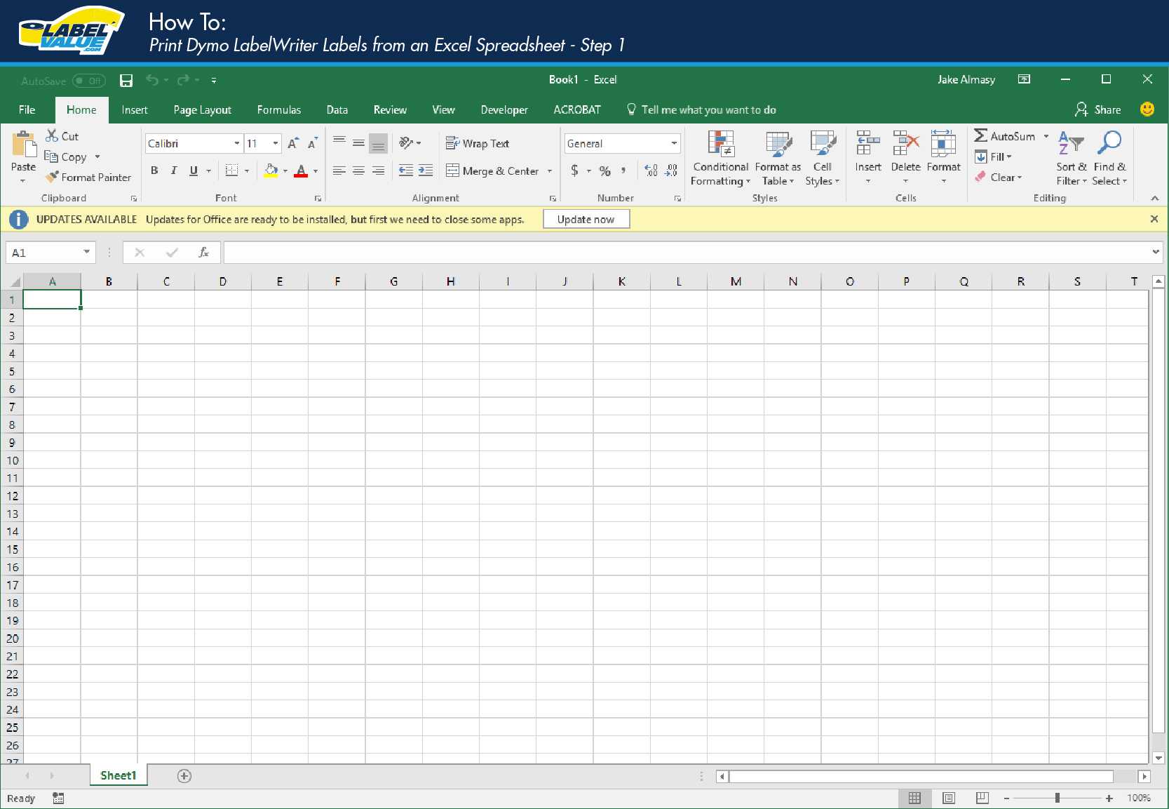 How To Print Labels From An Excel Spreadsheet Using A Dymo Intended For Dymo Label Templates For Word