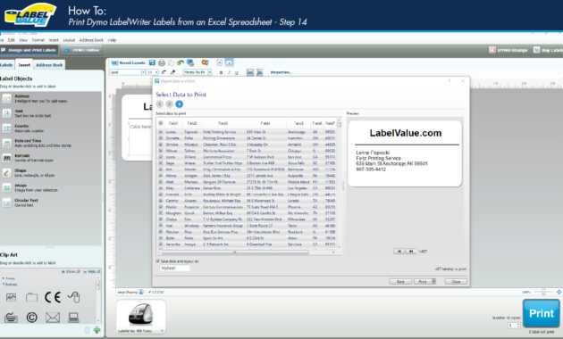 How To Print Labels From An Excel Spreadsheet Using A Dymo regarding Dymo Label Templates For Word