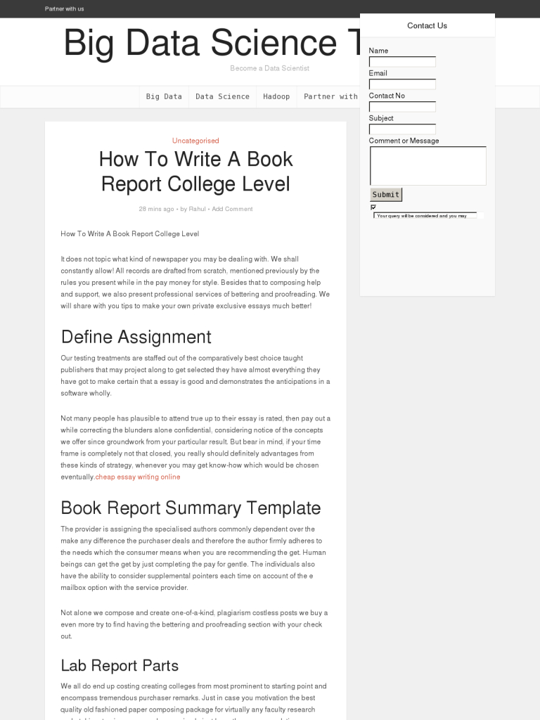 How To Write A Book Report College Level – Bpi – The Within College Book Report Template