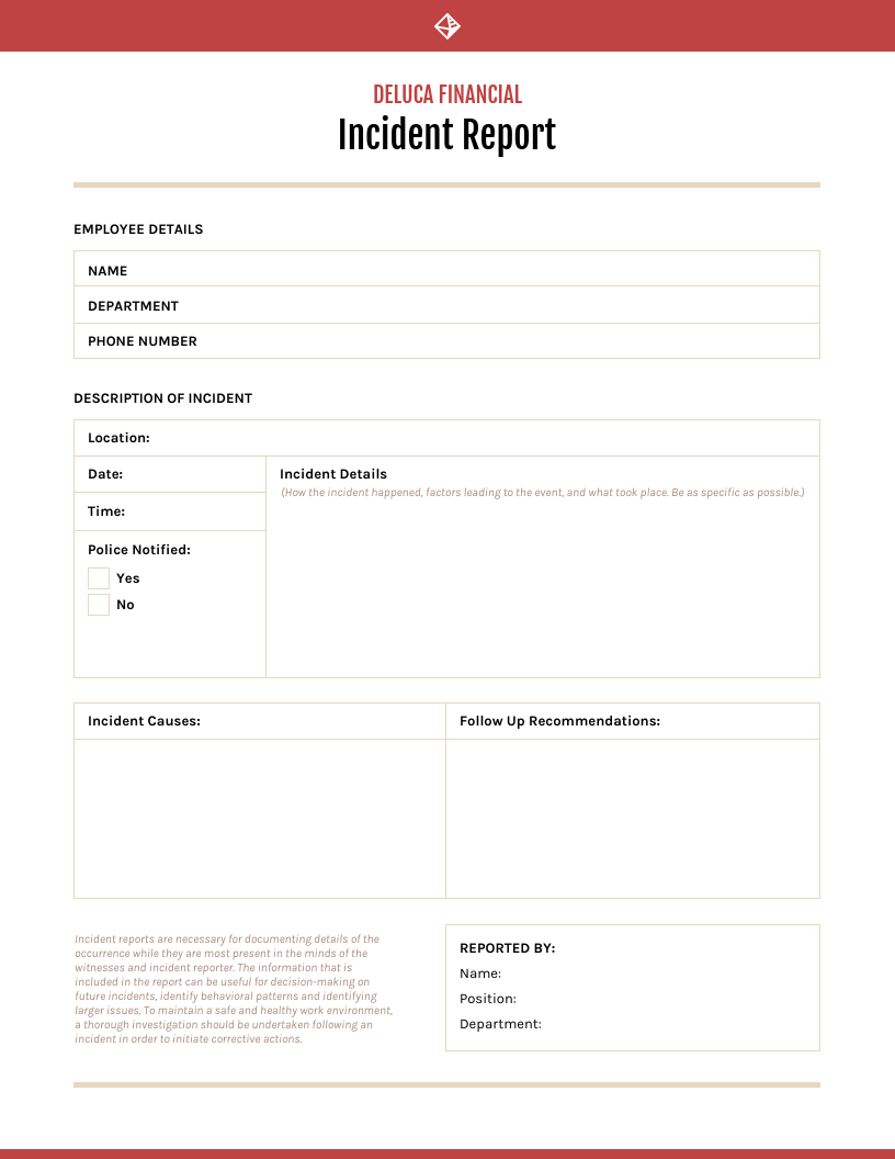 How To Write An Effective Incident Report [Examples + In First Aid Incident Report Form Template