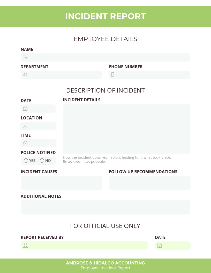 How To Write An Effective Incident Report [Examples + Inside Monthly Health And Safety Report Template