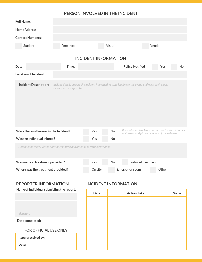 How To Write An Effective Incident Report [Examples + Regarding Near Miss Incident Report Template