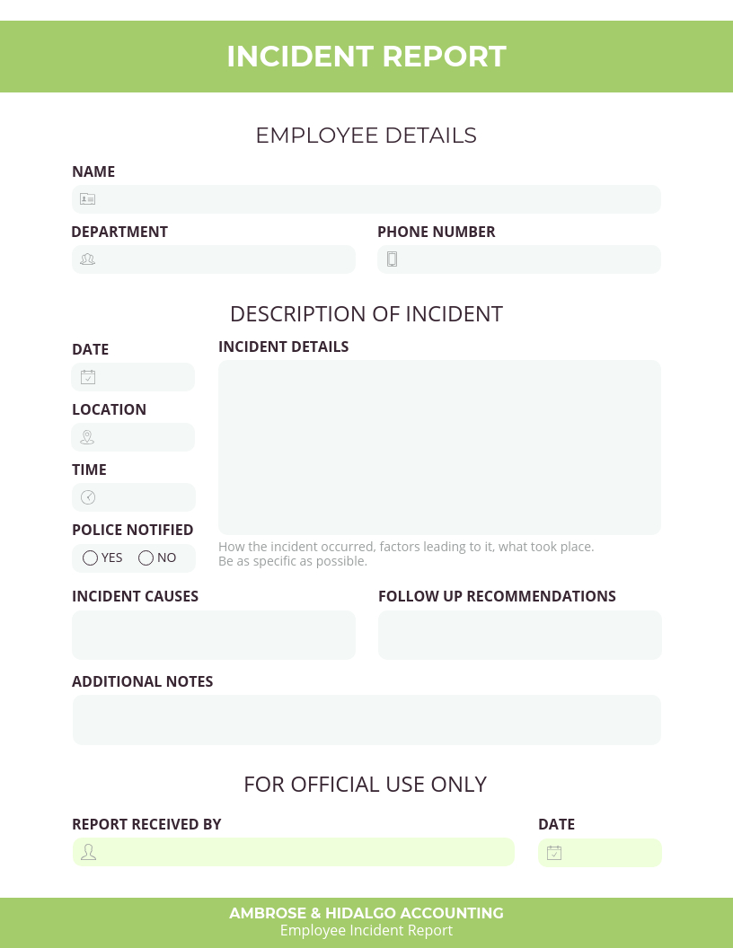 How To Write An Effective Incident Report [Examples + Within Serious Incident Report Template