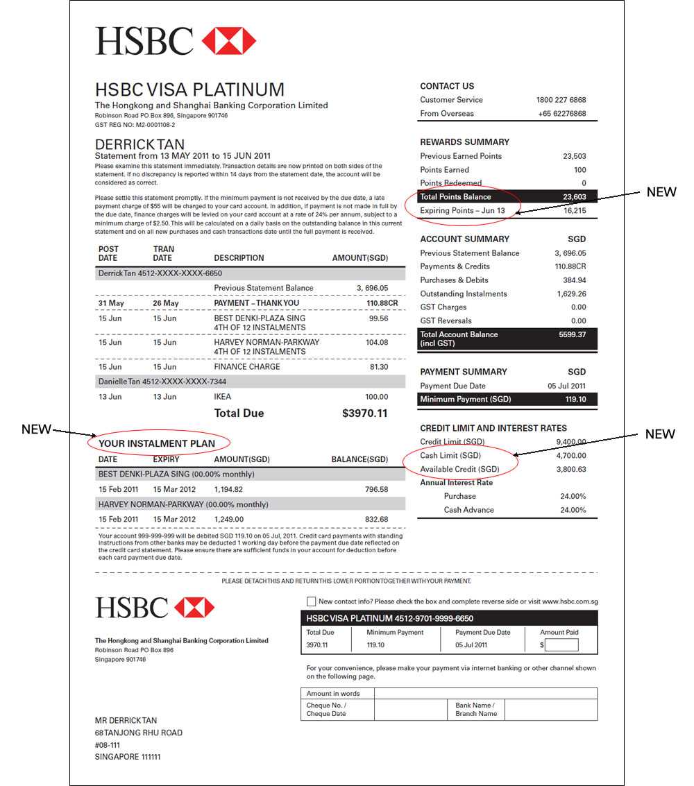 Hsbc Credit Cards | Hsbc In Singapore Intended For Credit Card Statement Template