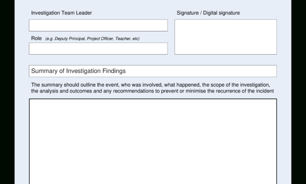 Hse Health Safety Incident Investigation Report | Templates At inside Hse Report Template