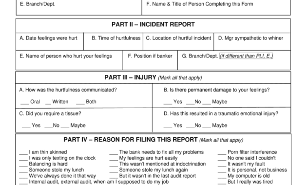 Hurt Feelings Report - Fill Online, Printable, Fillable intended for Hurt Feelings Report Template