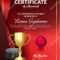 Ice Hockey Certificate Diploma With Golden Cup Vector. Sport Throughout Hockey Certificate Templates