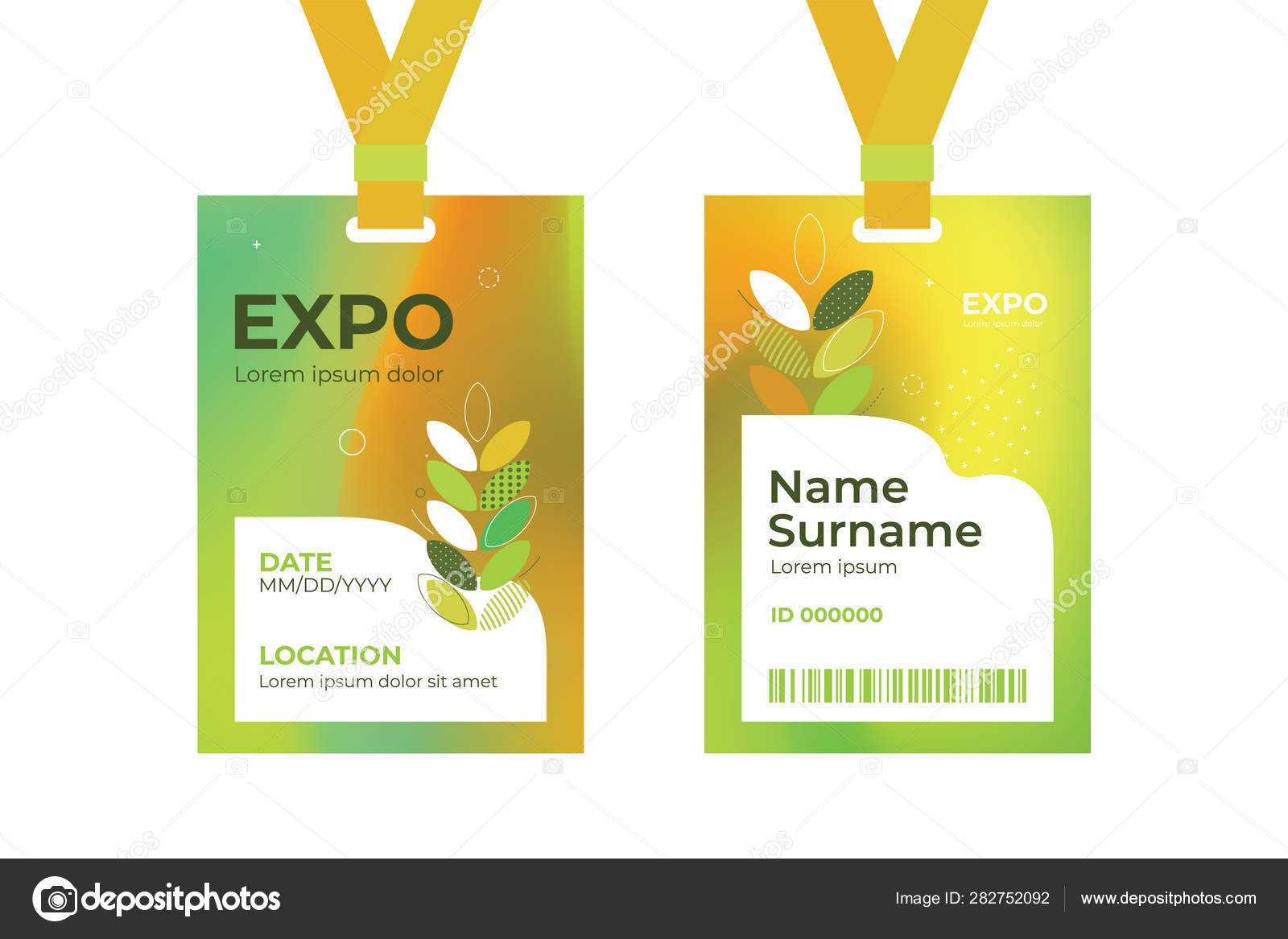 Id Card Expo Template — Stock Vector © Olgastrelnikova Pertaining To Conference Id Card Template