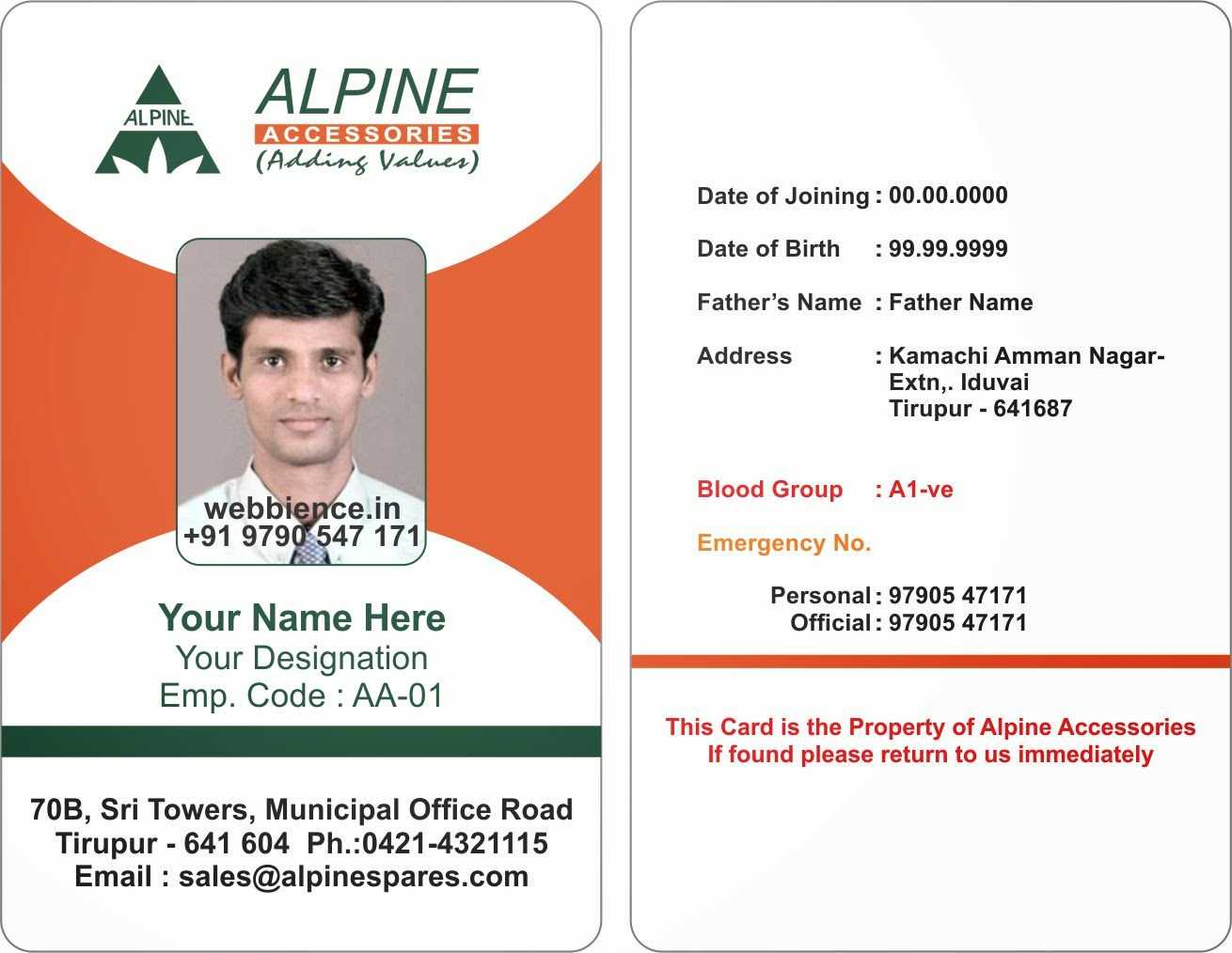 Id Card Formats – Zohre.horizonconsulting.co Throughout Sample Of Id Card Template