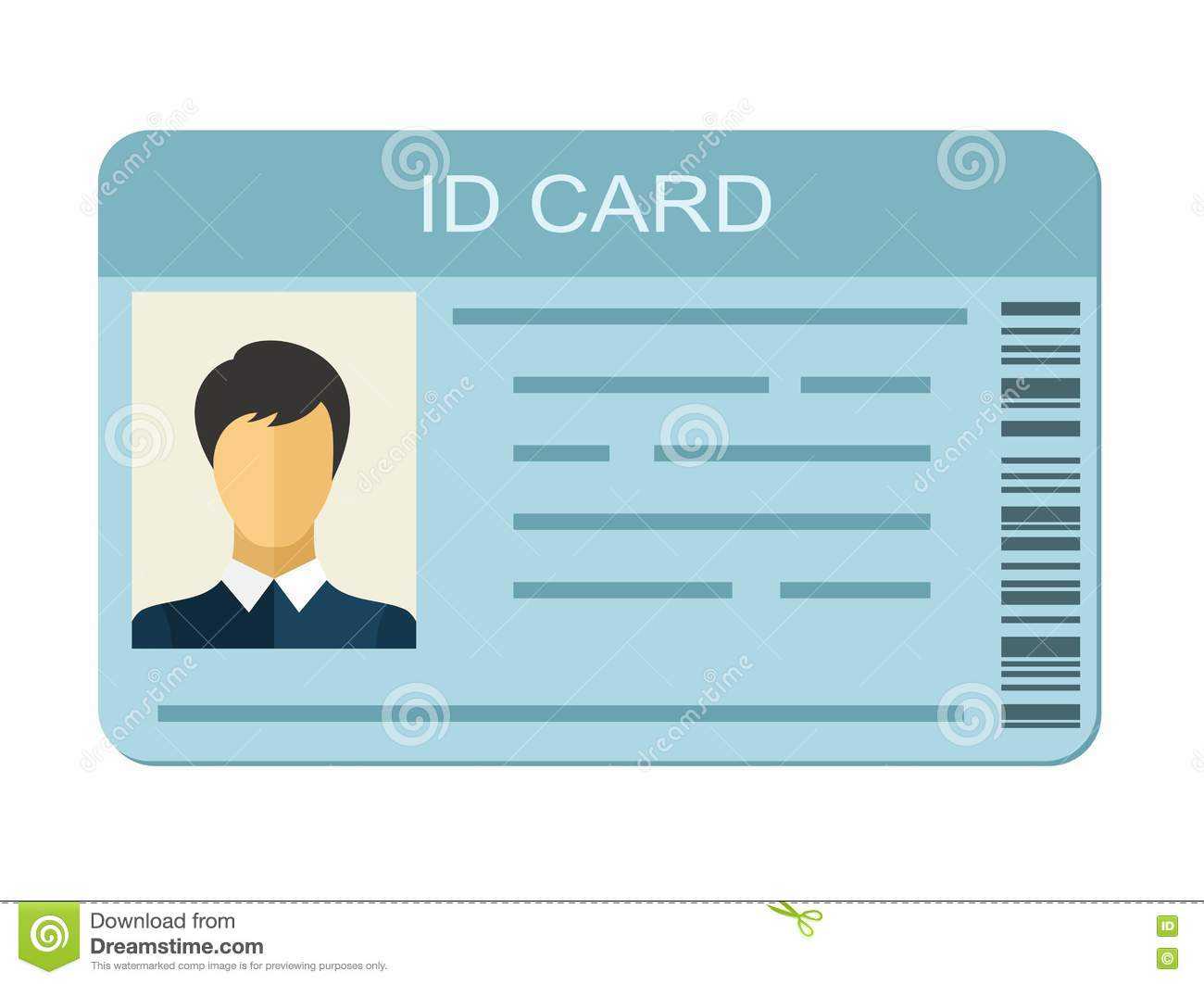 Id Card On White Background. Business Identification Icon Throughout Personal Identification Card Template