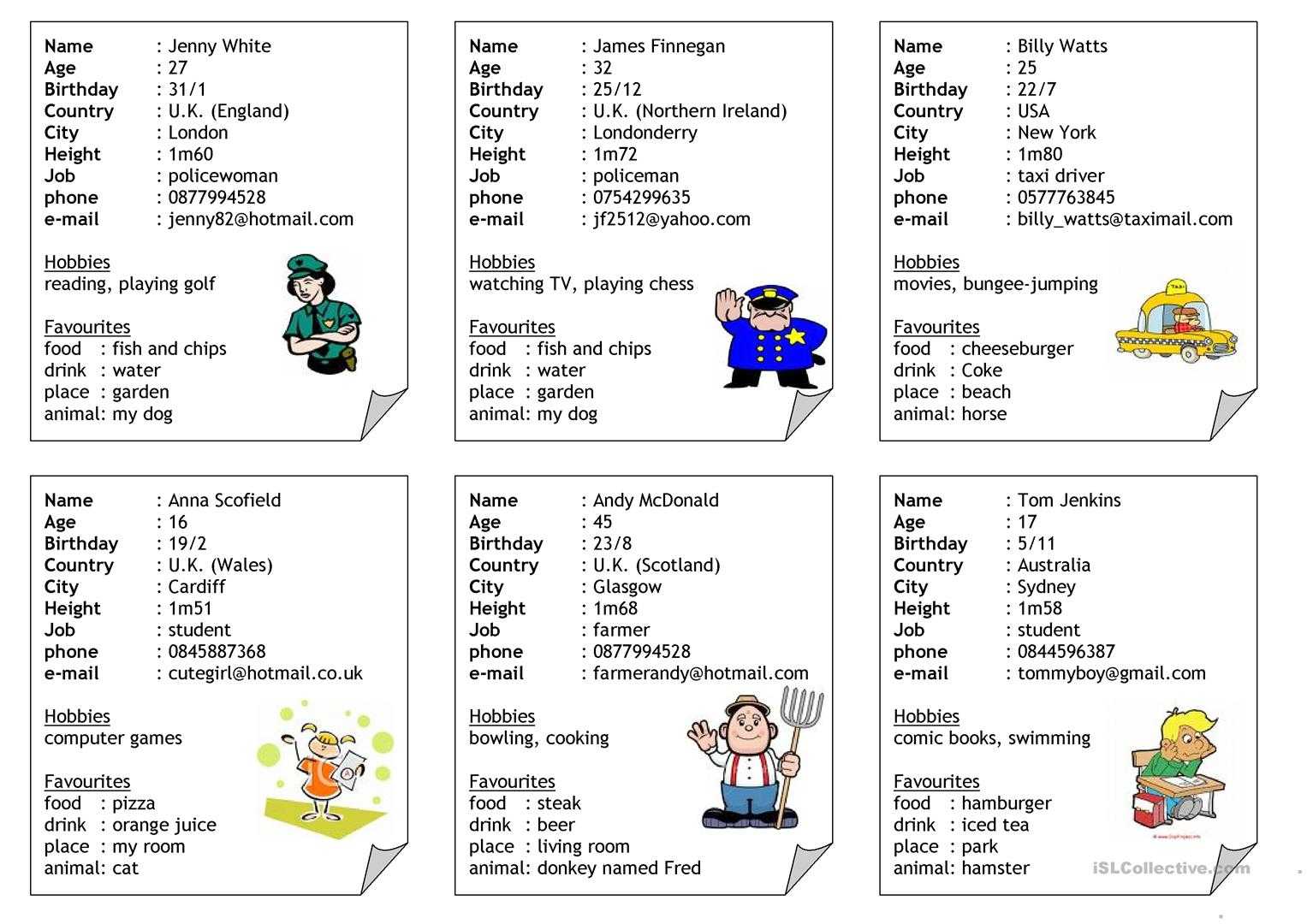 Id Cards – English Esl Worksheets In Id Card Template For Kids