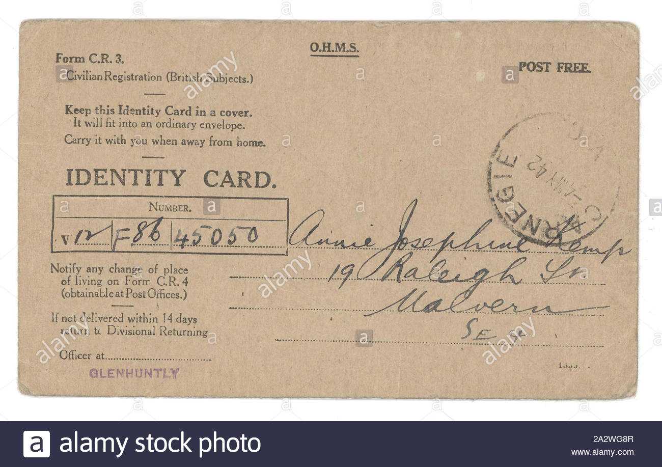 Identity Card Cut Out Stock Images & Pictures – Alamy Within World War 2 Identity Card Template