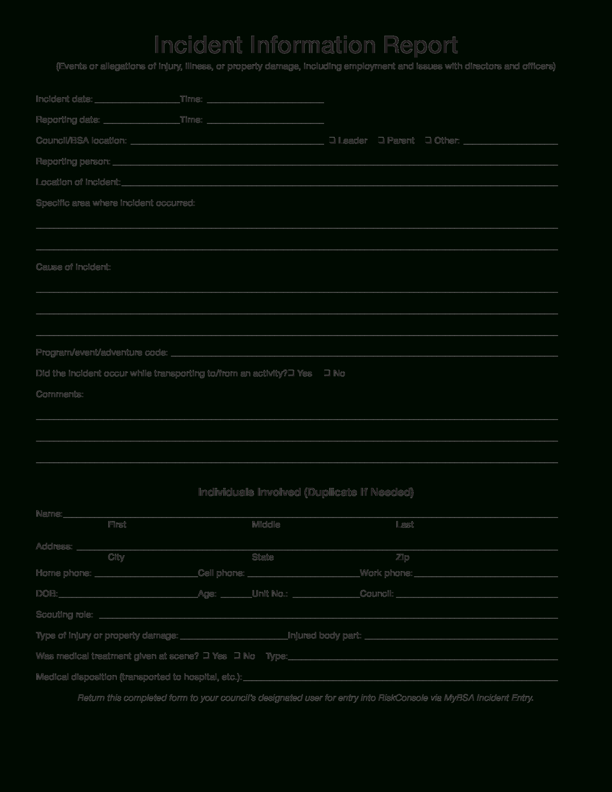 Incident Information Report | Templates At Within Template For Information Report