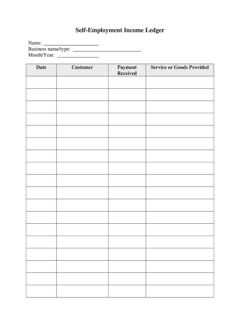 Income Ledger – Fill Online, Printable, Fillable, Blank Regarding Blank Ledger Template