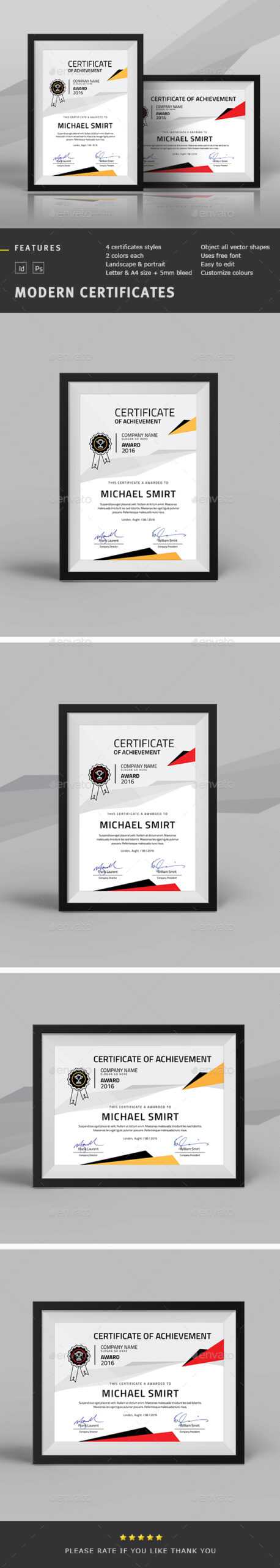 Indesign Achievement And Corporate Certificate Templates Inside Indesign Certificate Template