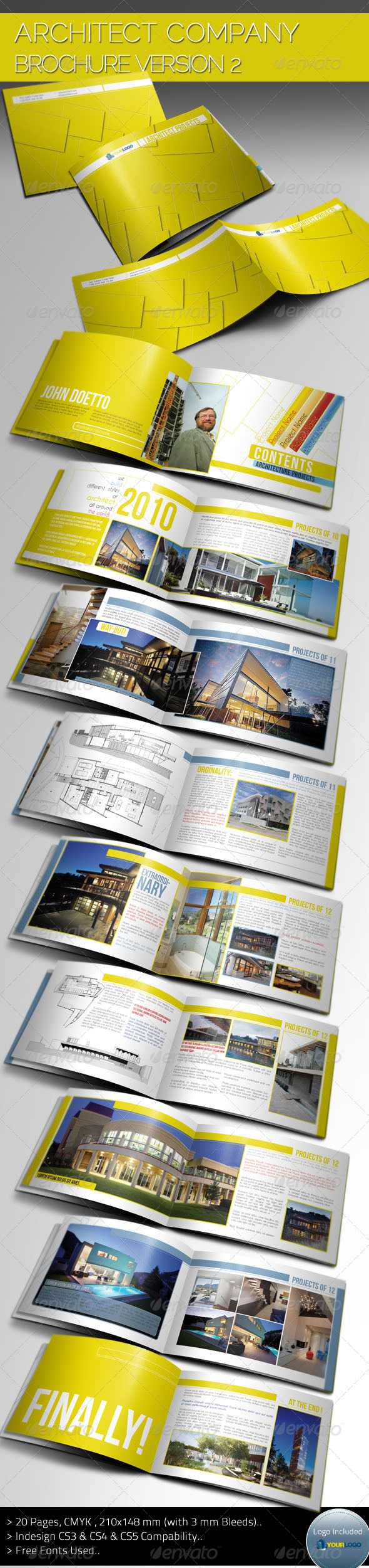 Indesign Brochure Template Graphics, Designs & Templates Pertaining To Architecture Brochure Templates Free Download