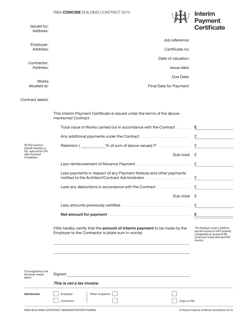 Interim Certificate – Fill Online, Printable, Fillable For Certificate Of Payment Template
