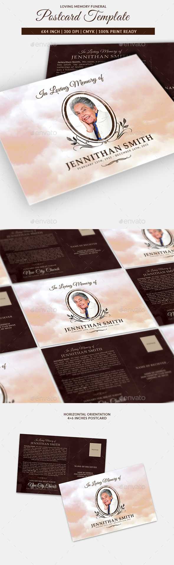 Invitation Postcard Graphics, Designs & Templates Pertaining To Funeral Invitation Card Template